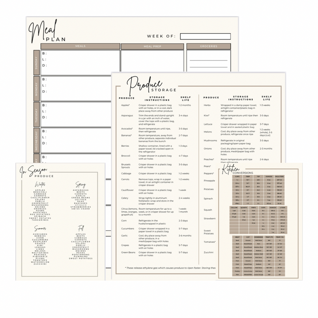 Meal Plan Magnet Set