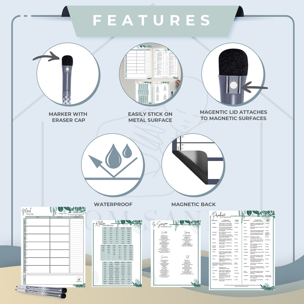 Greenery Meal Plan Magnet Set