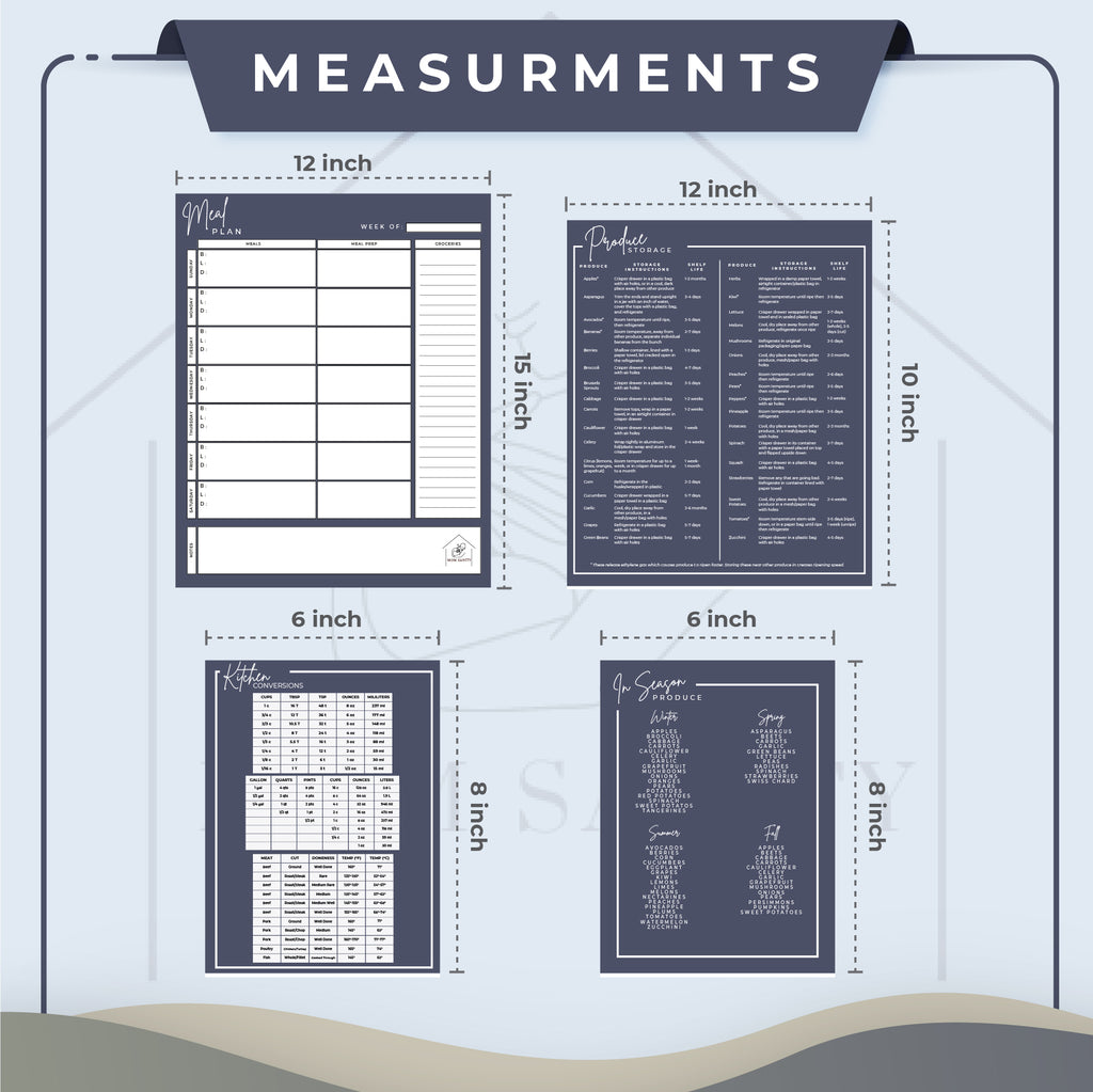 Navy Meal Plan Magnet Set