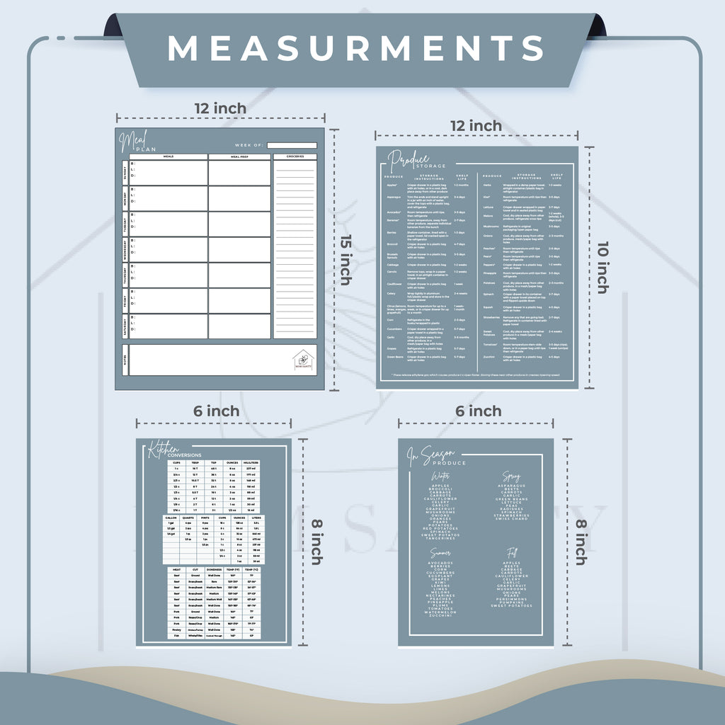 Blue Green Meal Plan Magnet Set