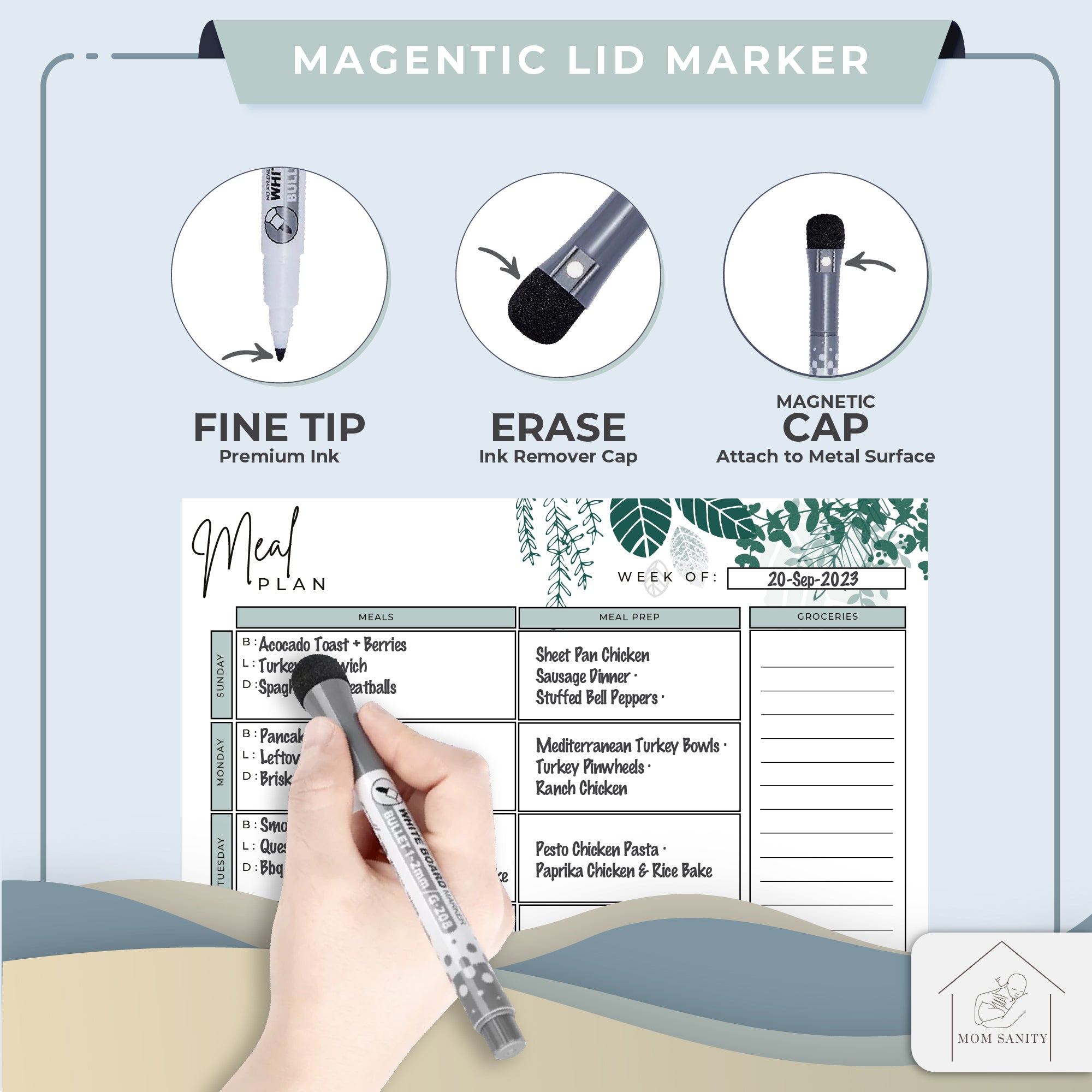 Greenery Meal Plan Magnet Set