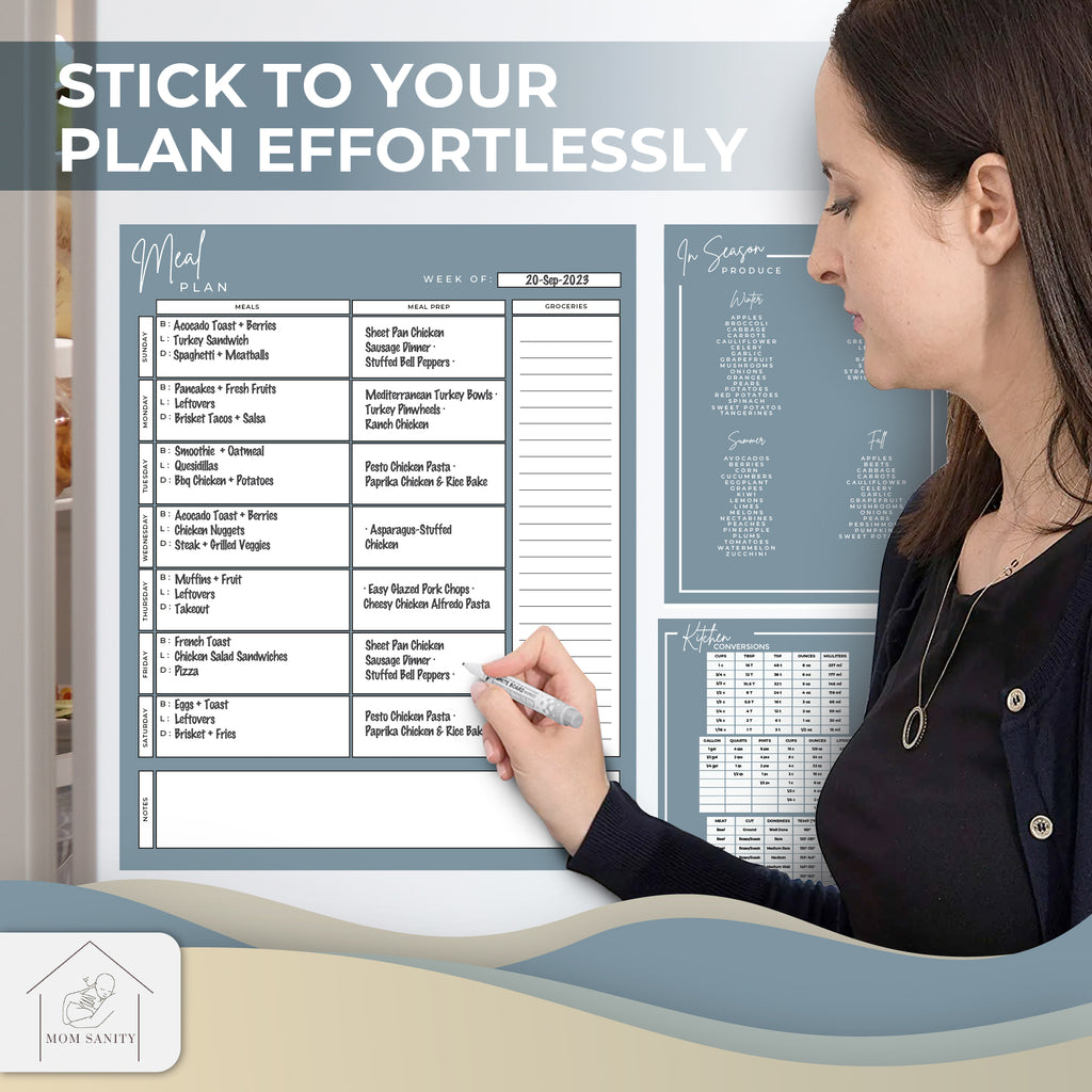 Blue Green Meal Plan Magnet Set