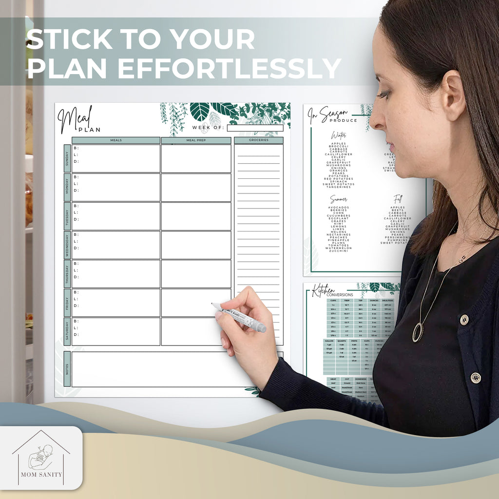 Greenery Meal Plan Magnet Set