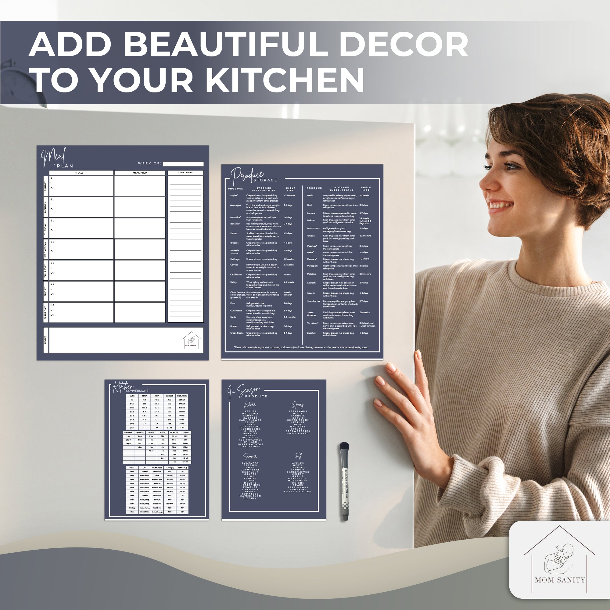 Navy Meal Plan Magnet Set