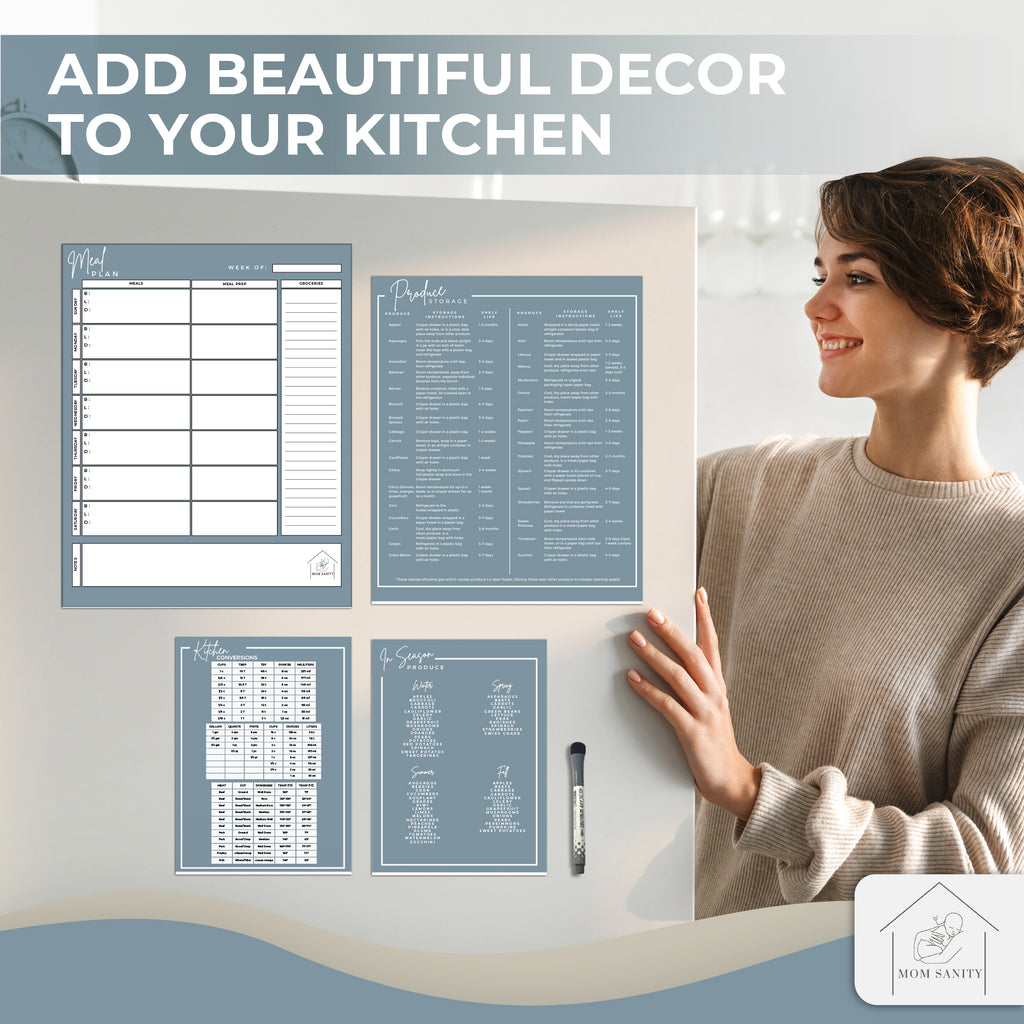 Blue Green Meal Plan Magnet Set