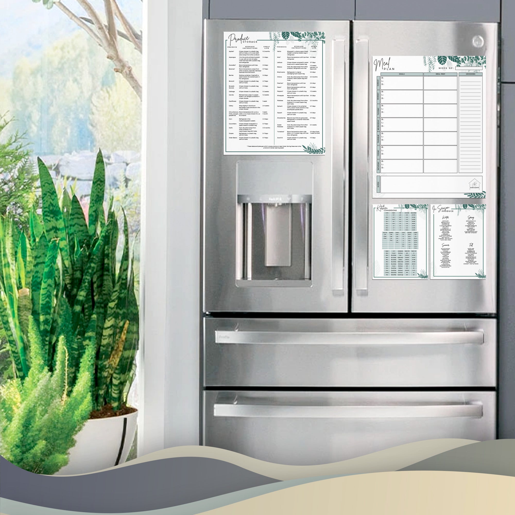 Greenery Meal Plan Magnet Set