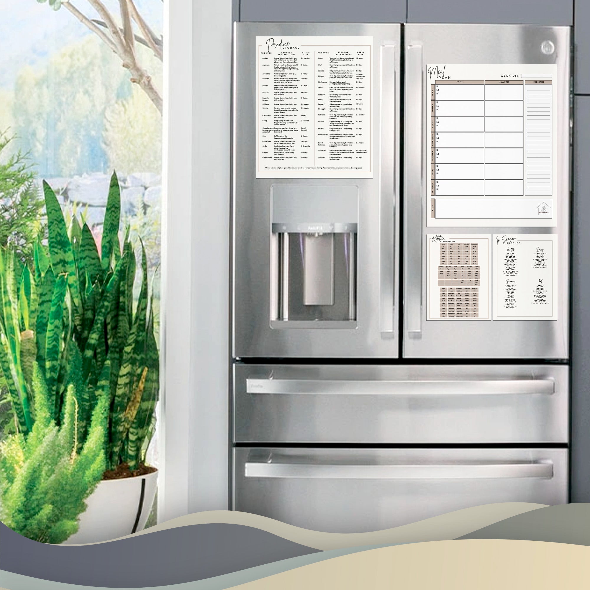 Tan Meal Plan Magnet Set